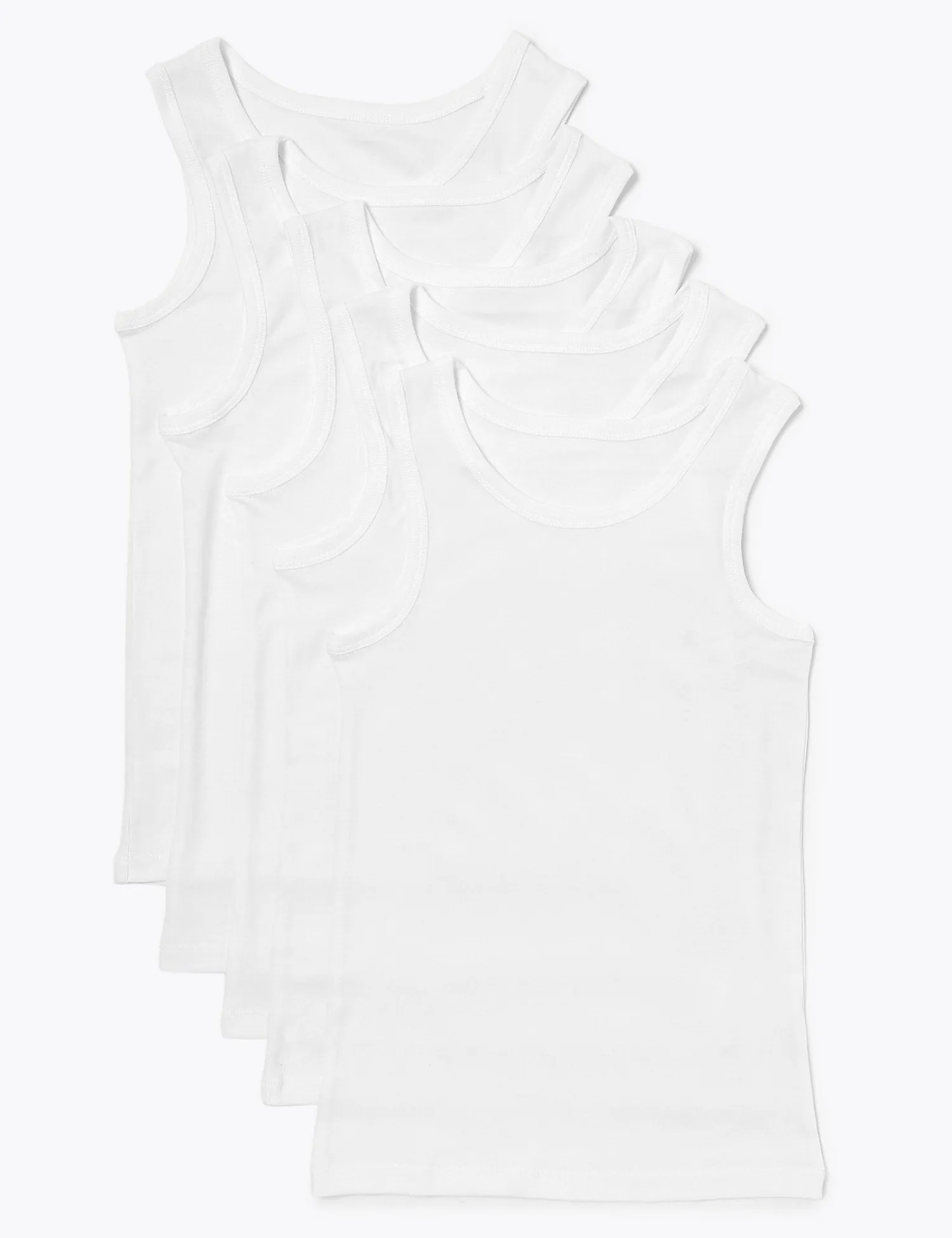 5 Pack Pure Cotton Vests