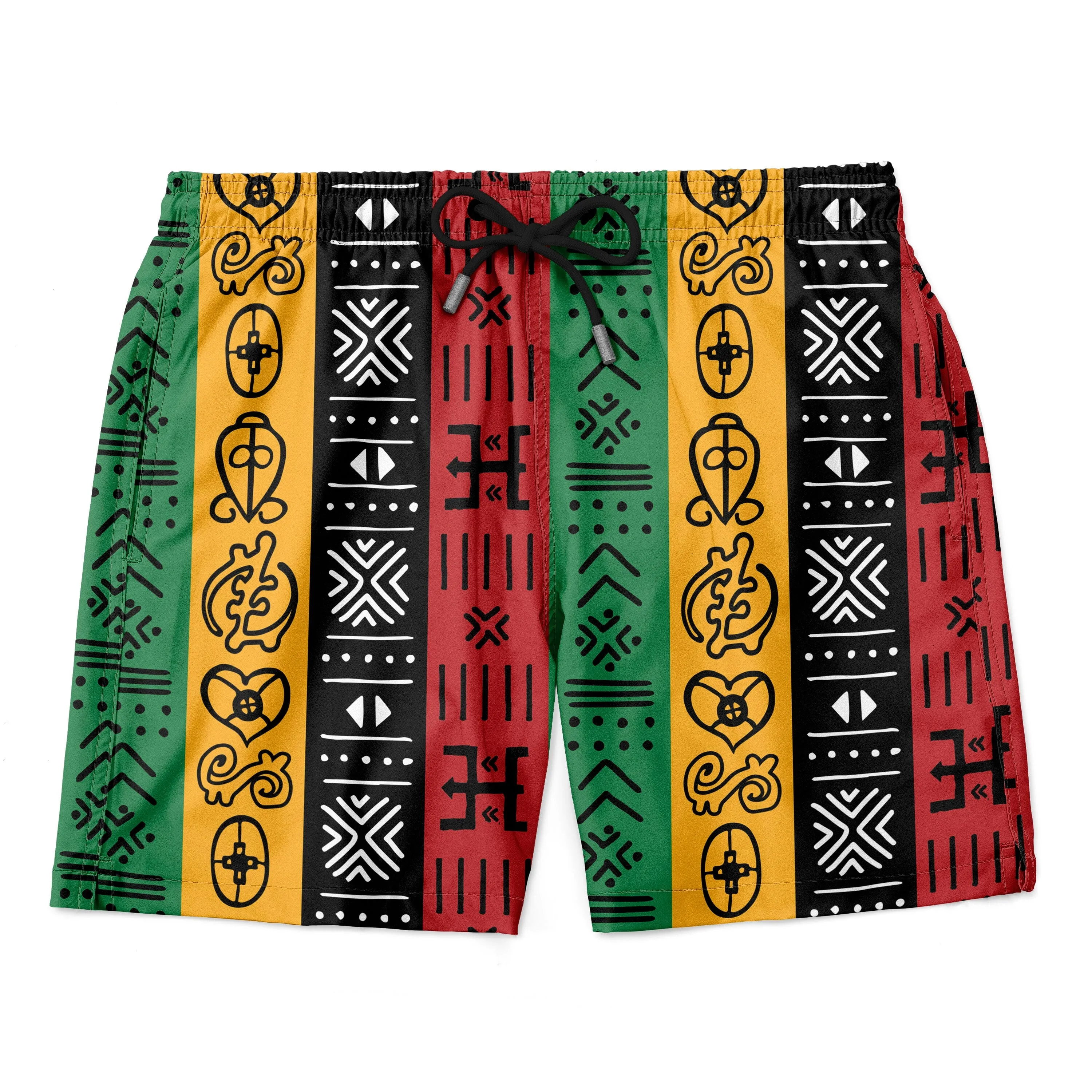 African Symbols In Pan-African Colors T-shirt And Shorts Set