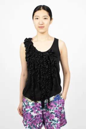 Asymmetric Ruffle Top Black