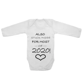 Baby Long Sleeved Vest Bodysuit Grow Stuck Inside for Most of 2020 Newborn Gift