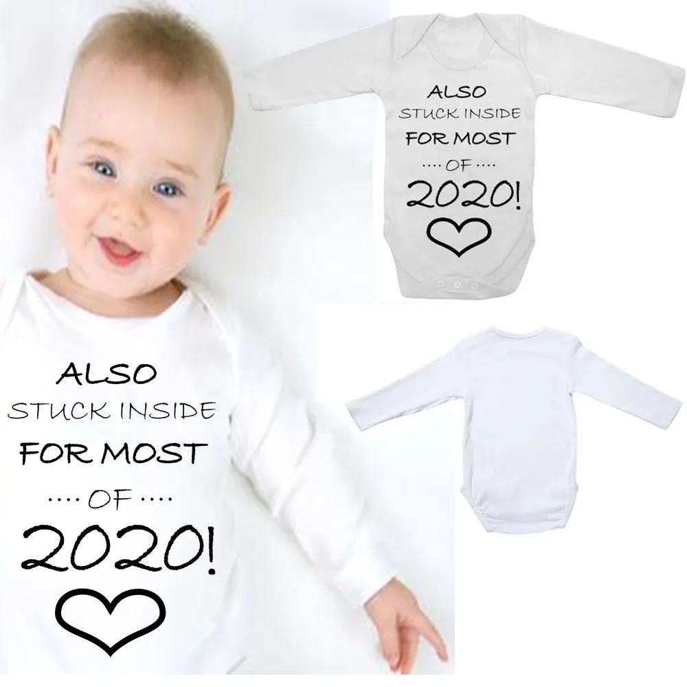 Baby Long Sleeved Vest Bodysuit Grow Stuck Inside for Most of 2020 Newborn Gift