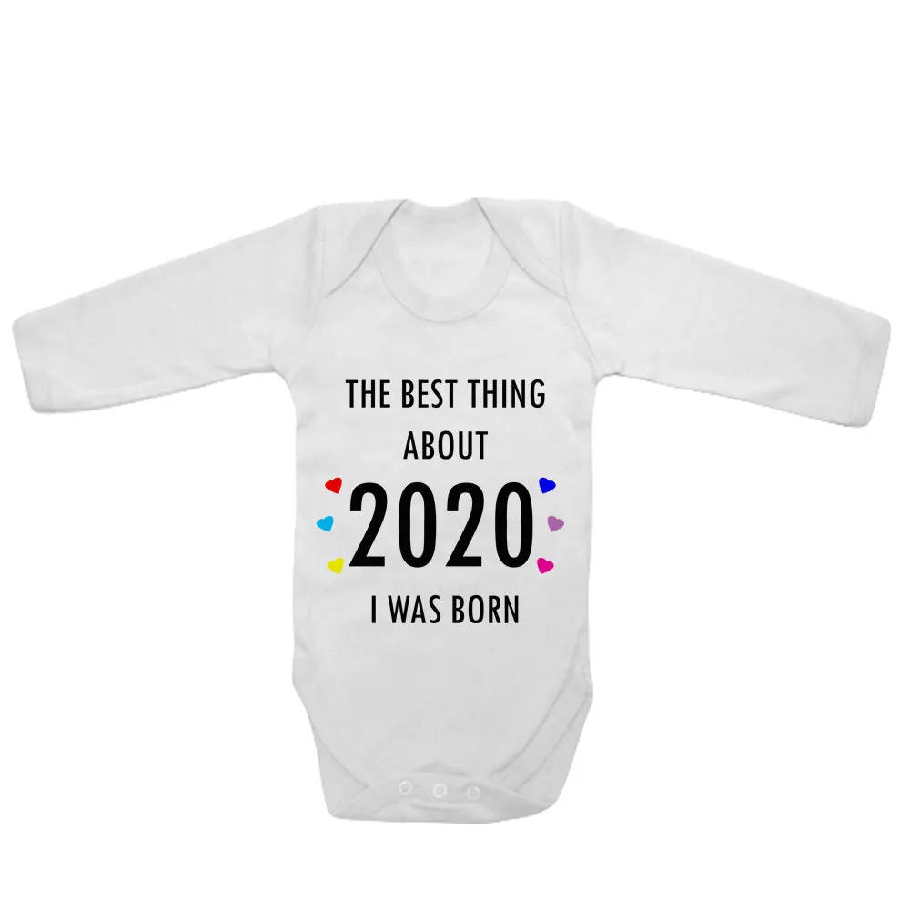 Baby Long Sleeved Vest Bodysuit Grow The Best Thing About 2020 for Newborn Gift