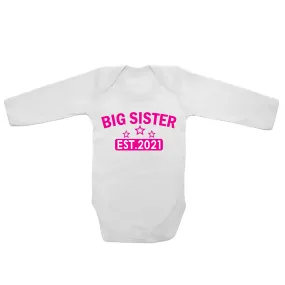 Big Sister EST. 2021 - Long Sleeve Baby Vests