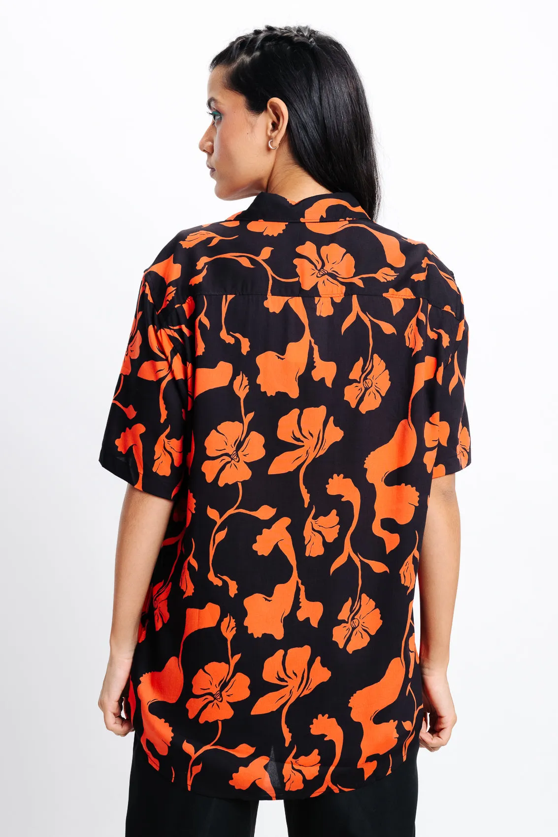 Black Printed Viscose Shirt