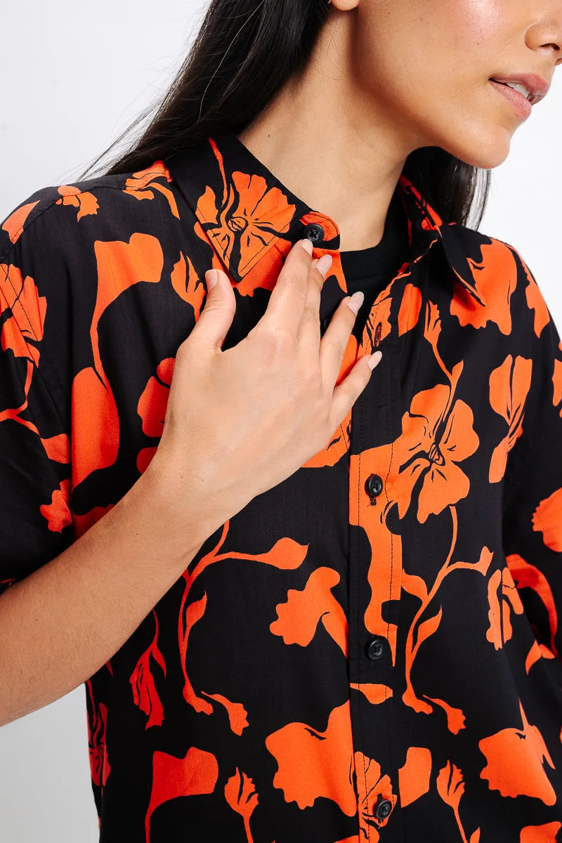 Black Printed Viscose Shirt