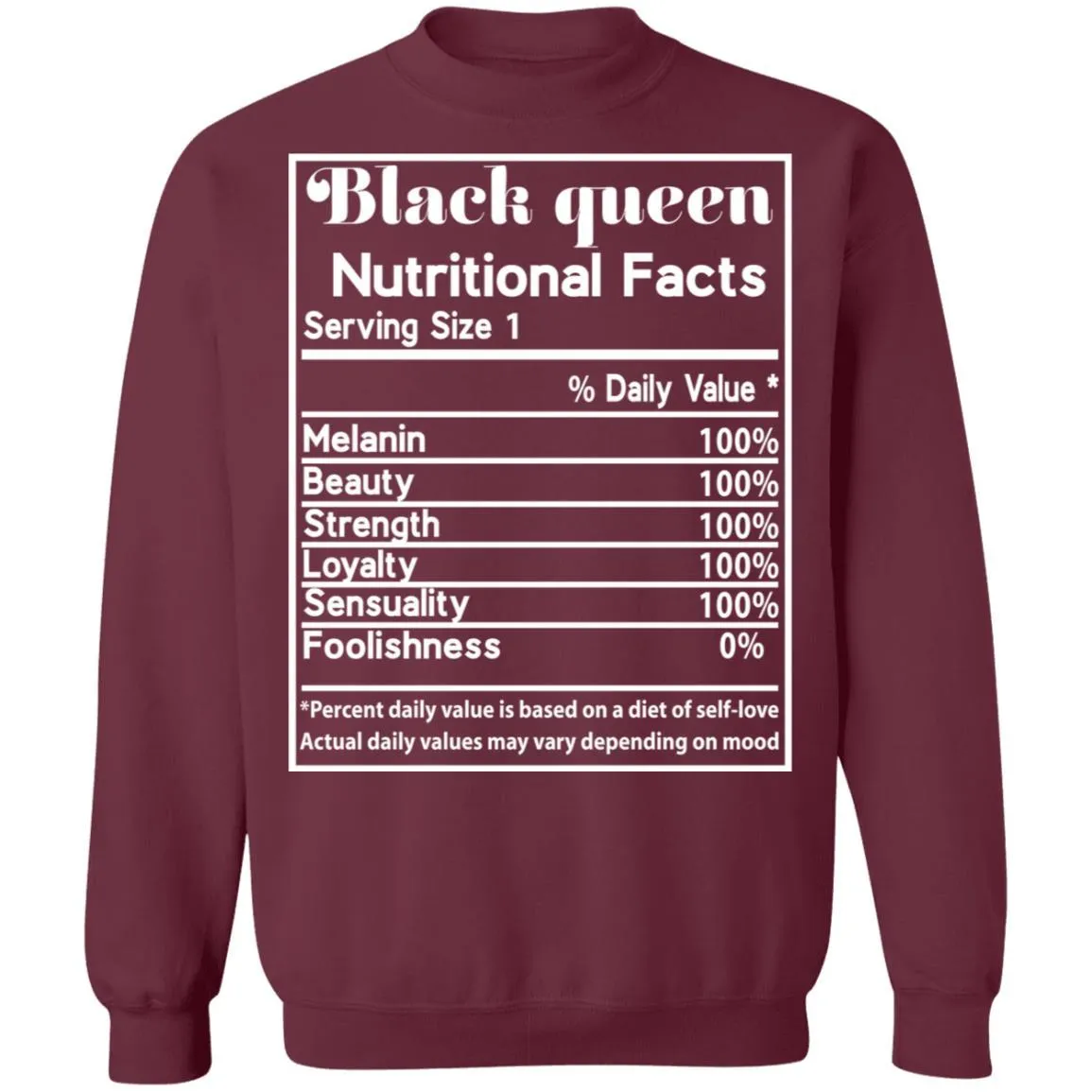 Black Queen Nutrition Facts T-shirt