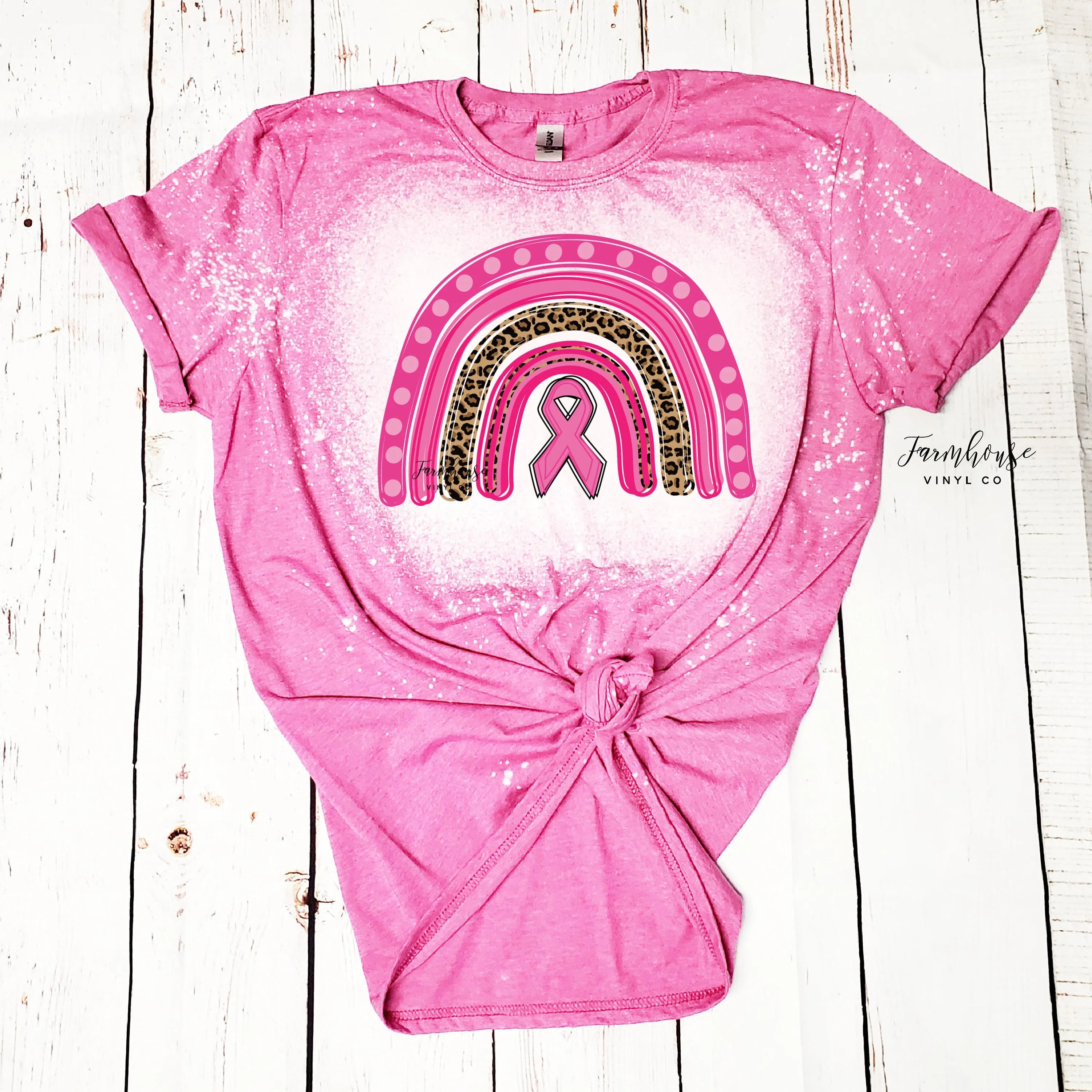 Breast Cancer Awareness Rainbow Pink Shirt