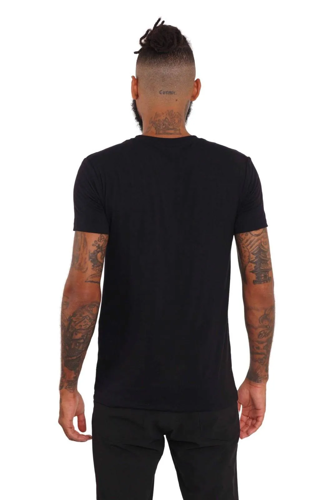 Cairo Crew Neck Mens Black Muscle Fit T Shirt