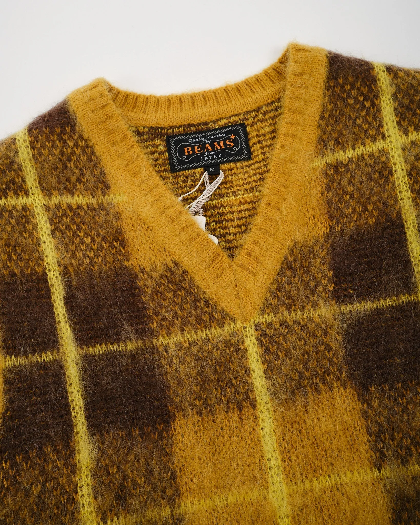 Check Vest Mohair Mustard