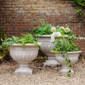 Colborn Set of Three White Rusted Iron Planters