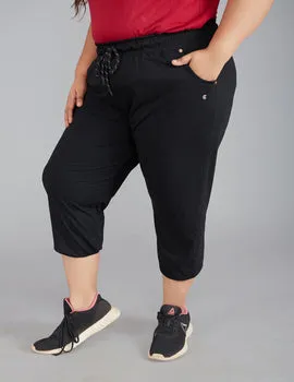 Cotton Capris For Women - Half Capri Pants - Black