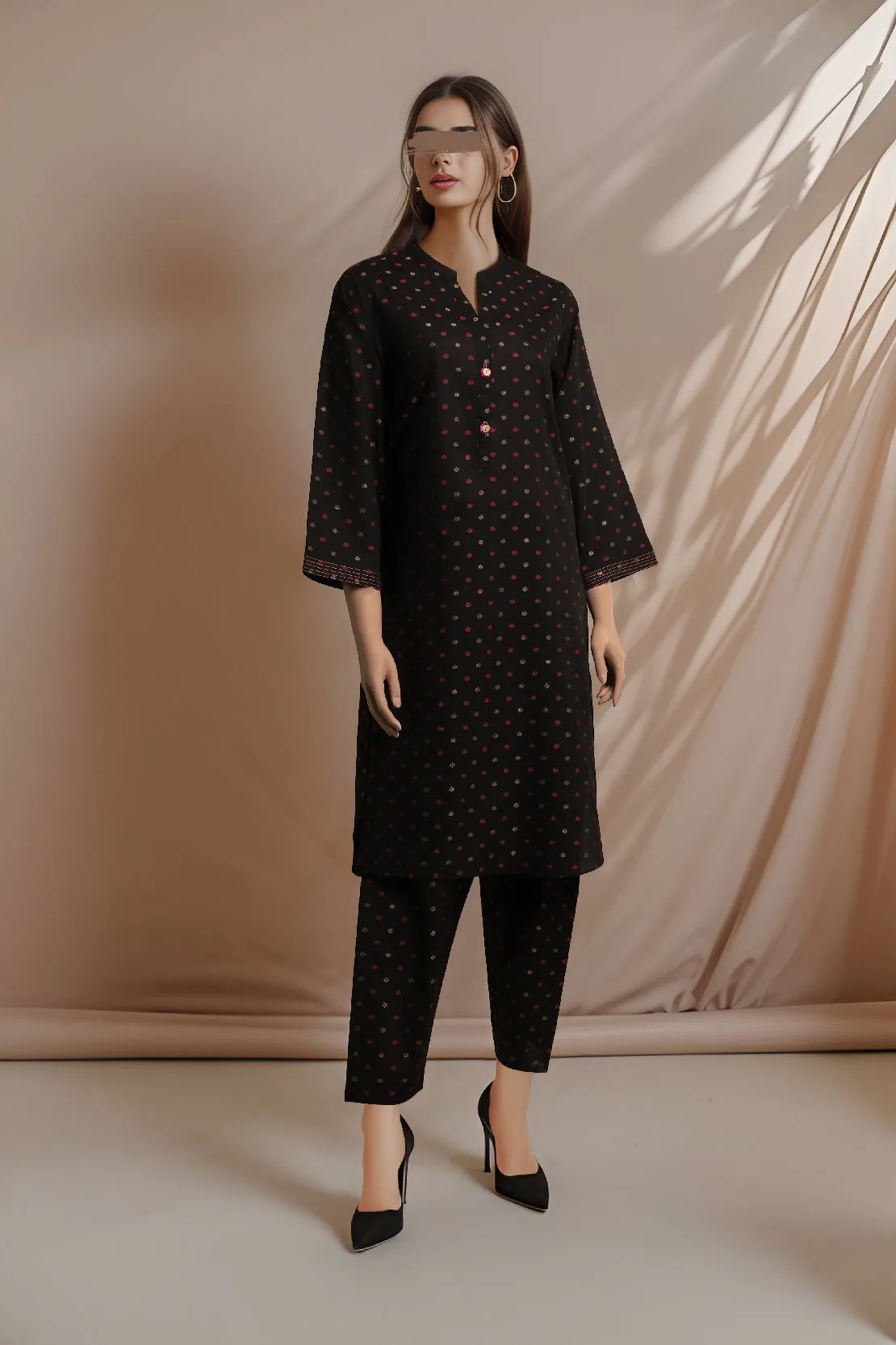 Cotton Jacquard Stitched 2 Piece (Shirt/Trouser)