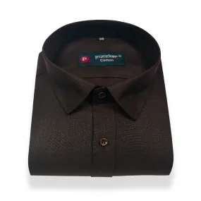 Dark Brown Color Blended Linen Shirt For Men's