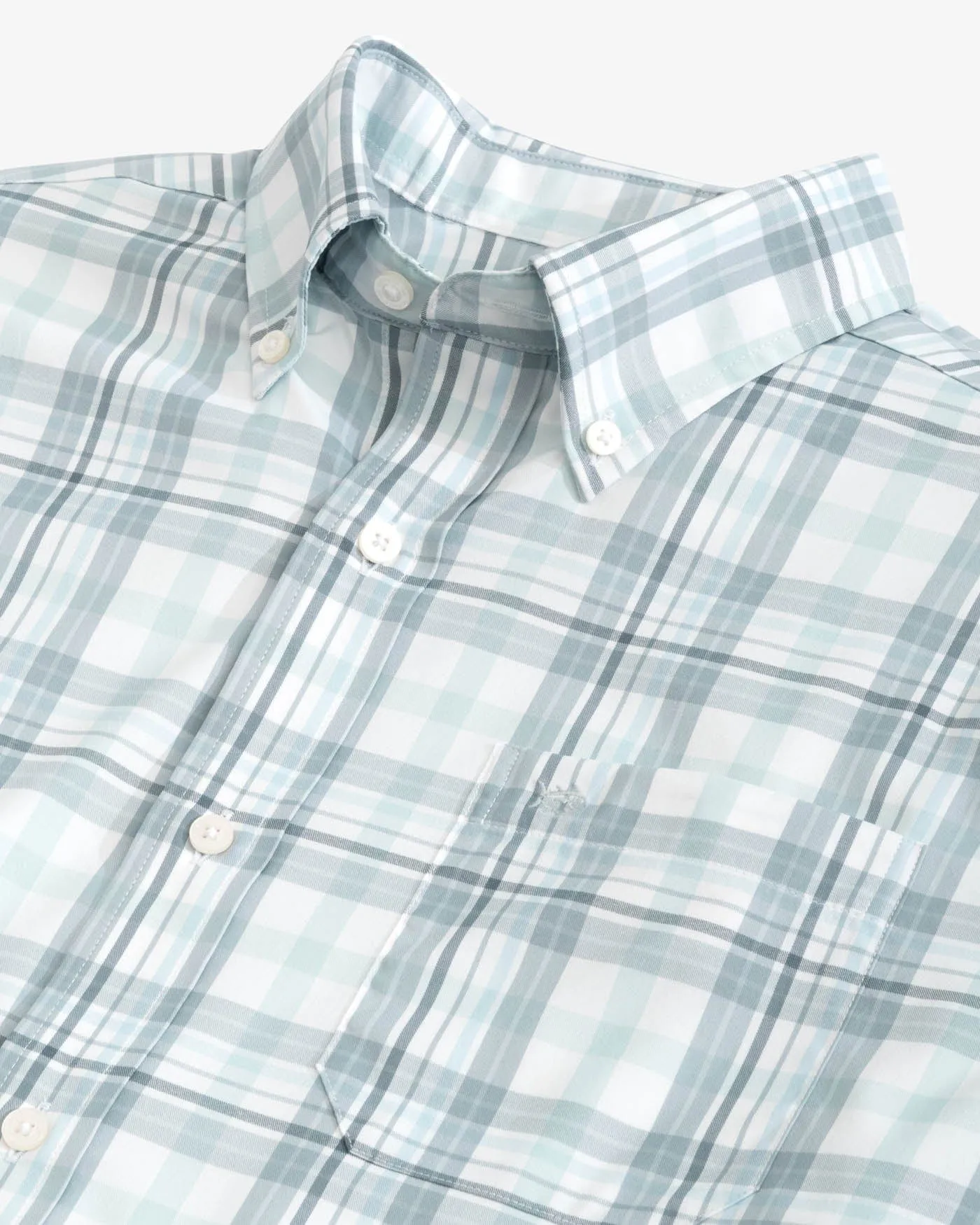 Durwood Plaid Intercoastal Sport Shirts- Summer Aqua