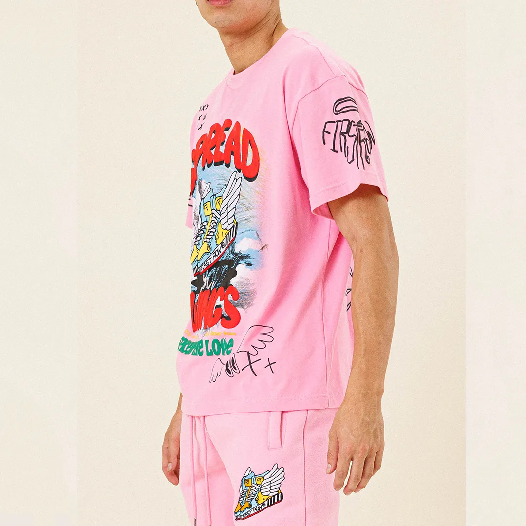 FLYING SNEAKER DRAWING TEE PINK