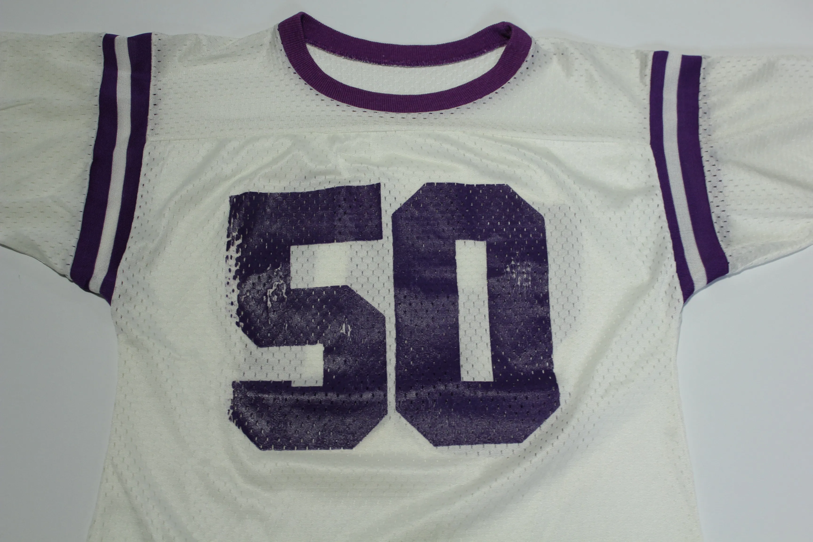 Franklin Athletic Clothing Vintage 70's Hanford/Vikings Purple Mesh #50 Football Jersey