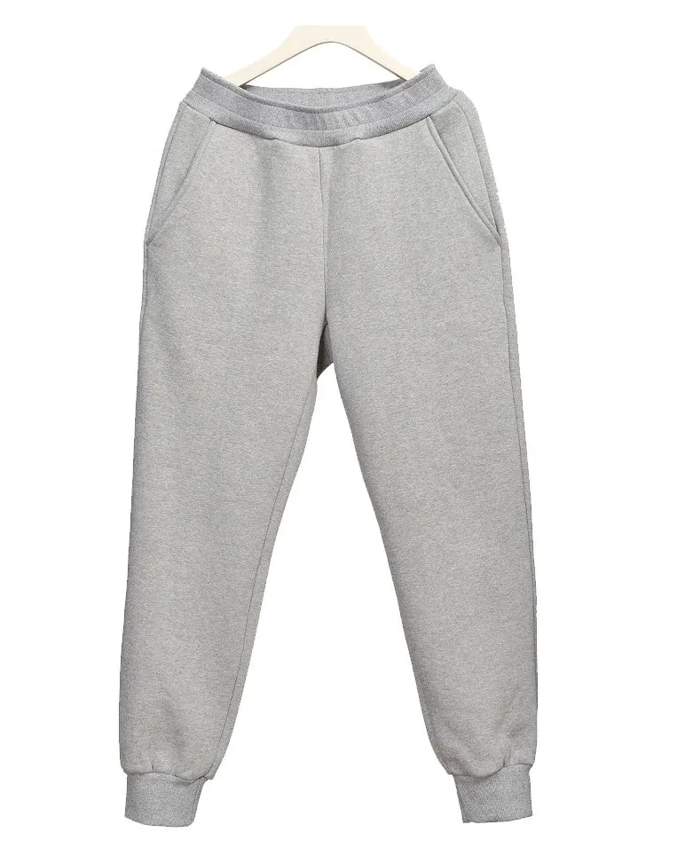 Heather Gray Mens Jogger Pants Washed Napping Plain Casual Athletic