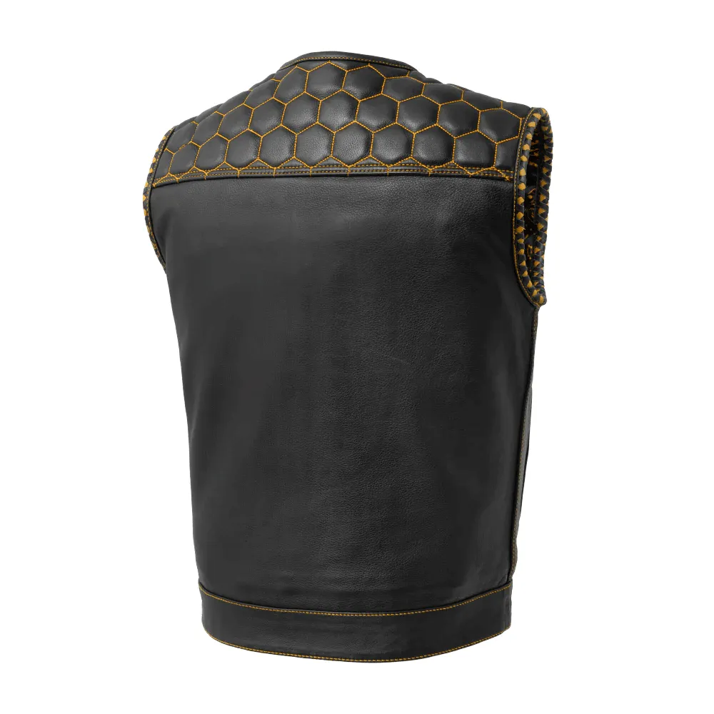 Hornet Men's Club Style Leather Vest - Available in 3 Colors