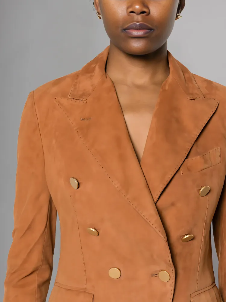 Kinley Womens Leather Blazer Jacket