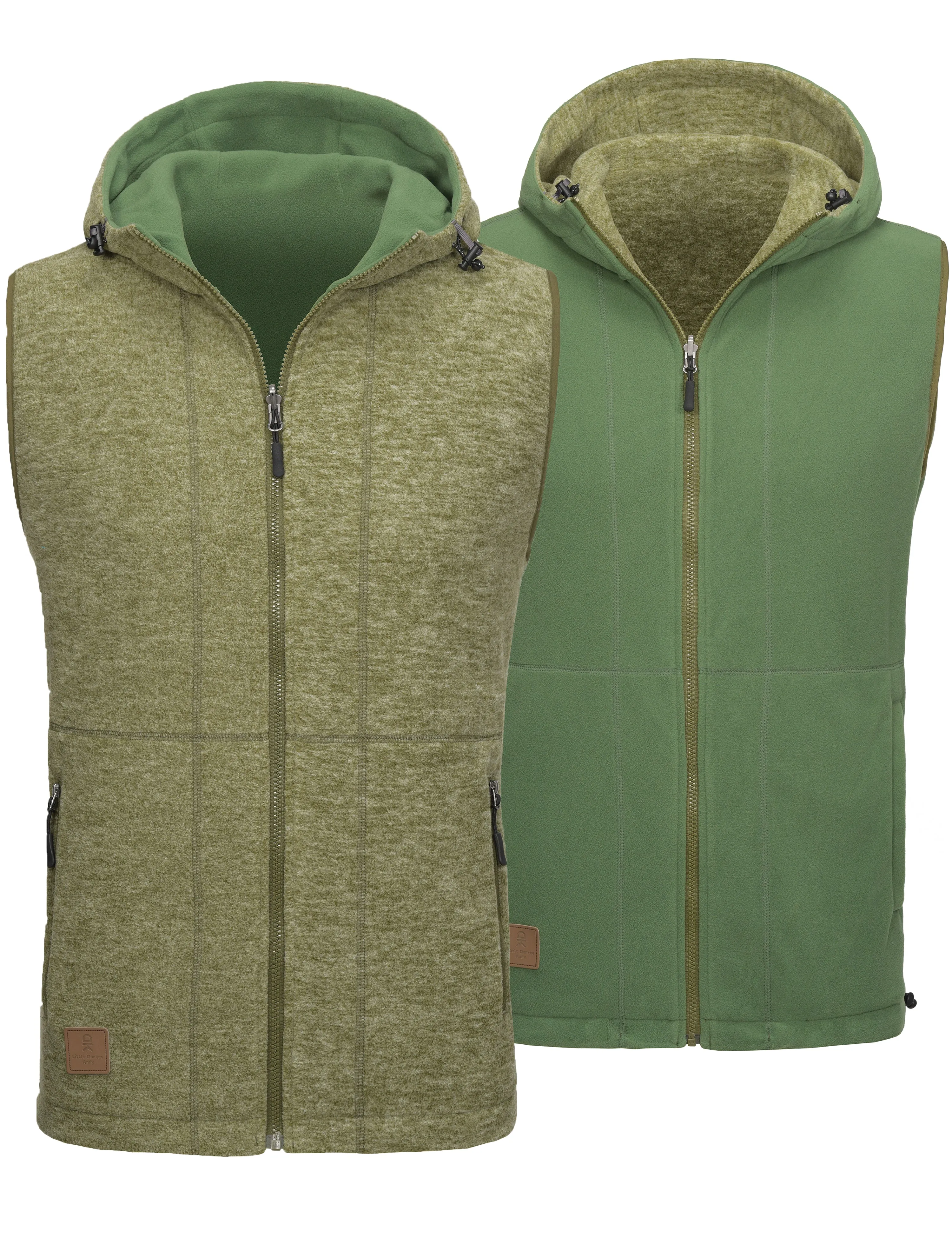 Men's Lightweight Reversible Fleece Hood Vest