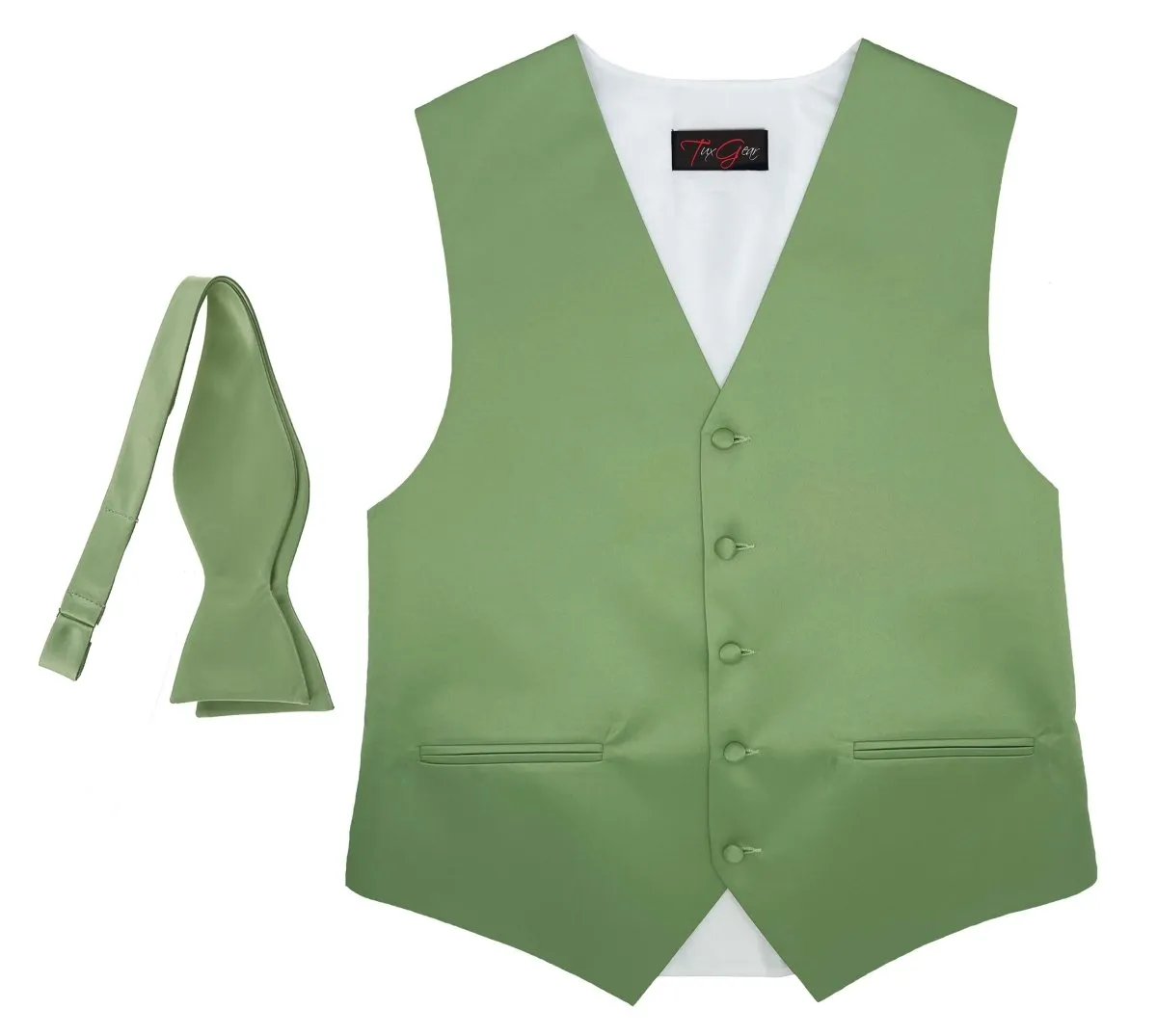 Mens Tuxedo Vest and Tie Sets Fullback Design in Popular Formal Wedding Colors