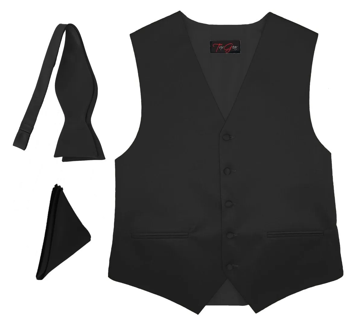 Mens Tuxedo Vest and Tie Sets Fullback Design in Popular Formal Wedding Colors