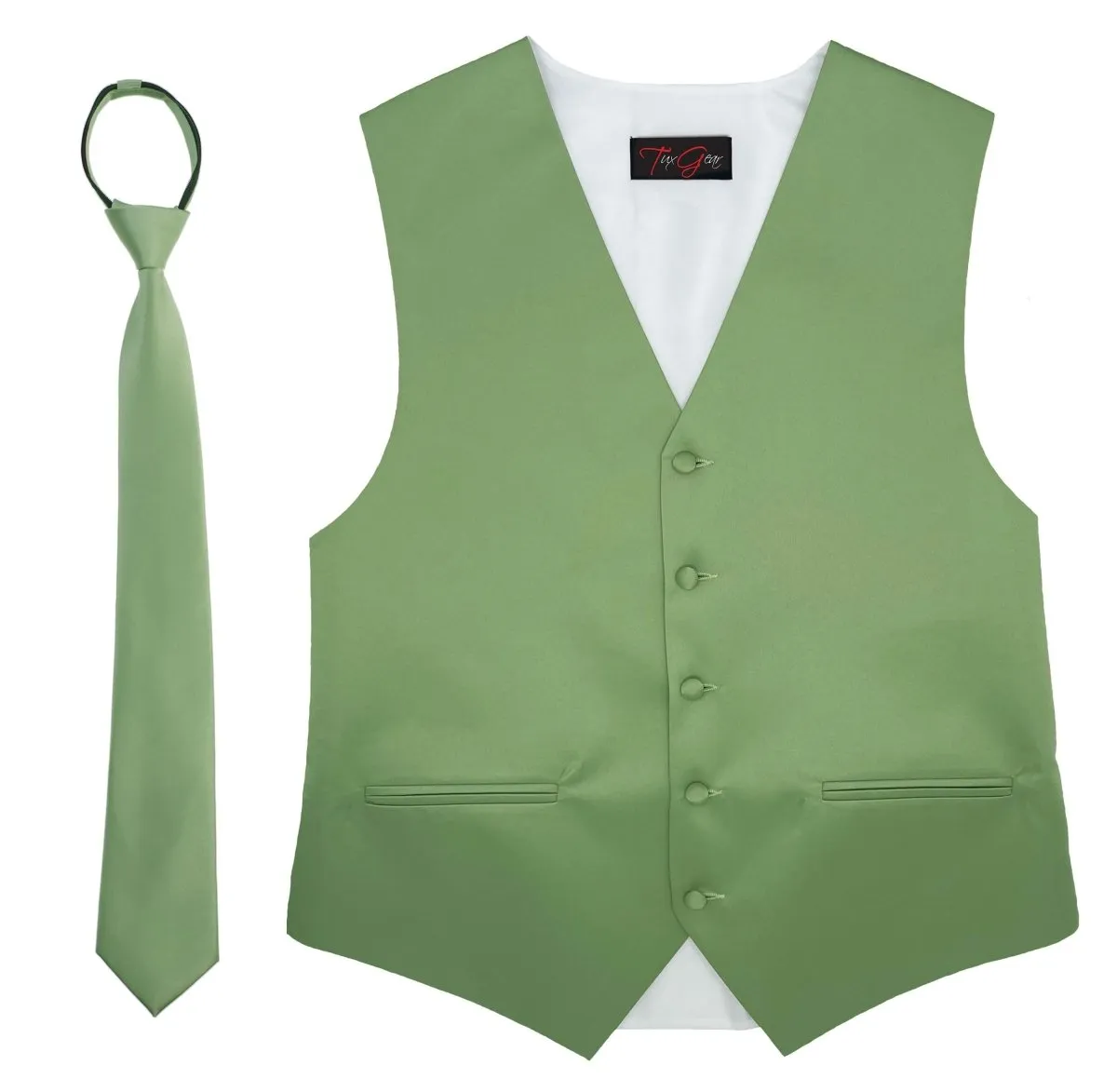 Mens Tuxedo Vest and Tie Sets Fullback Design in Popular Formal Wedding Colors