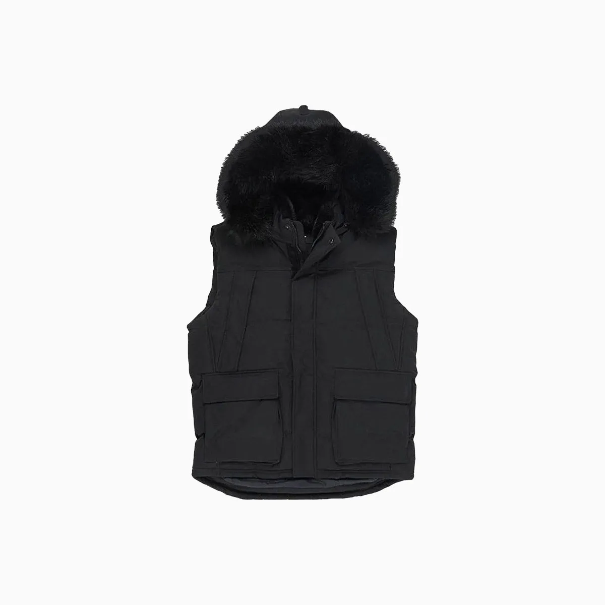 Men's Yukon Fur Lined Hooded Puffer Vest