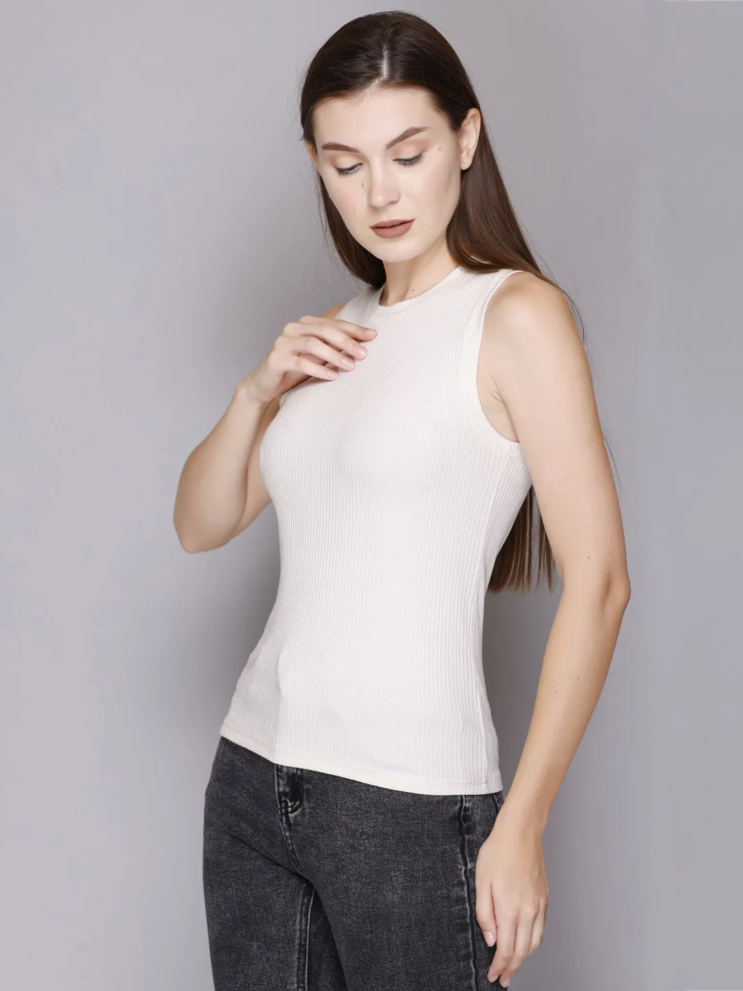 Modish Rib Tank Top-Women/Girls(Combo of two)