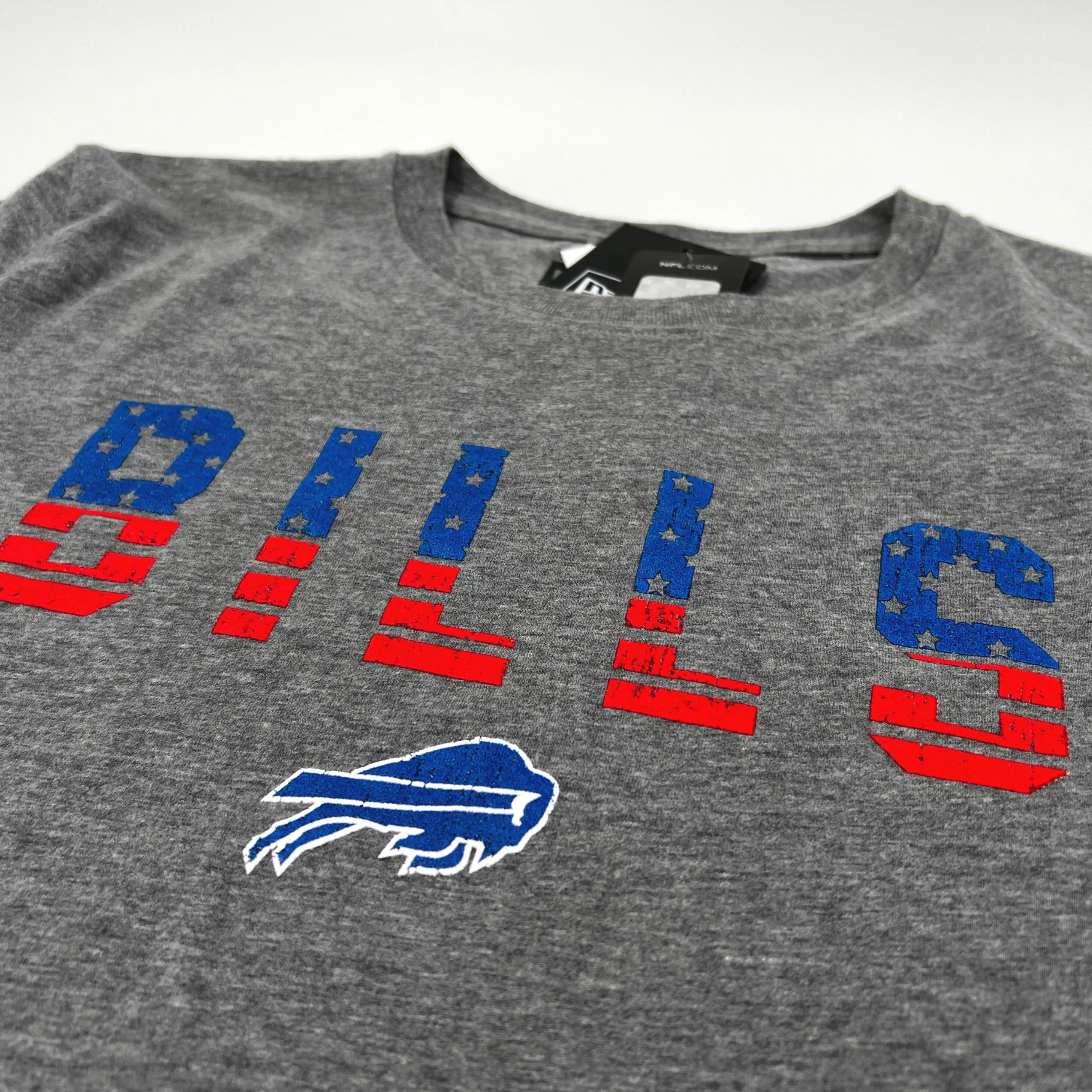 New Era Buffalo Bills Patriotic Letters Gray Short Sleeve Shirt