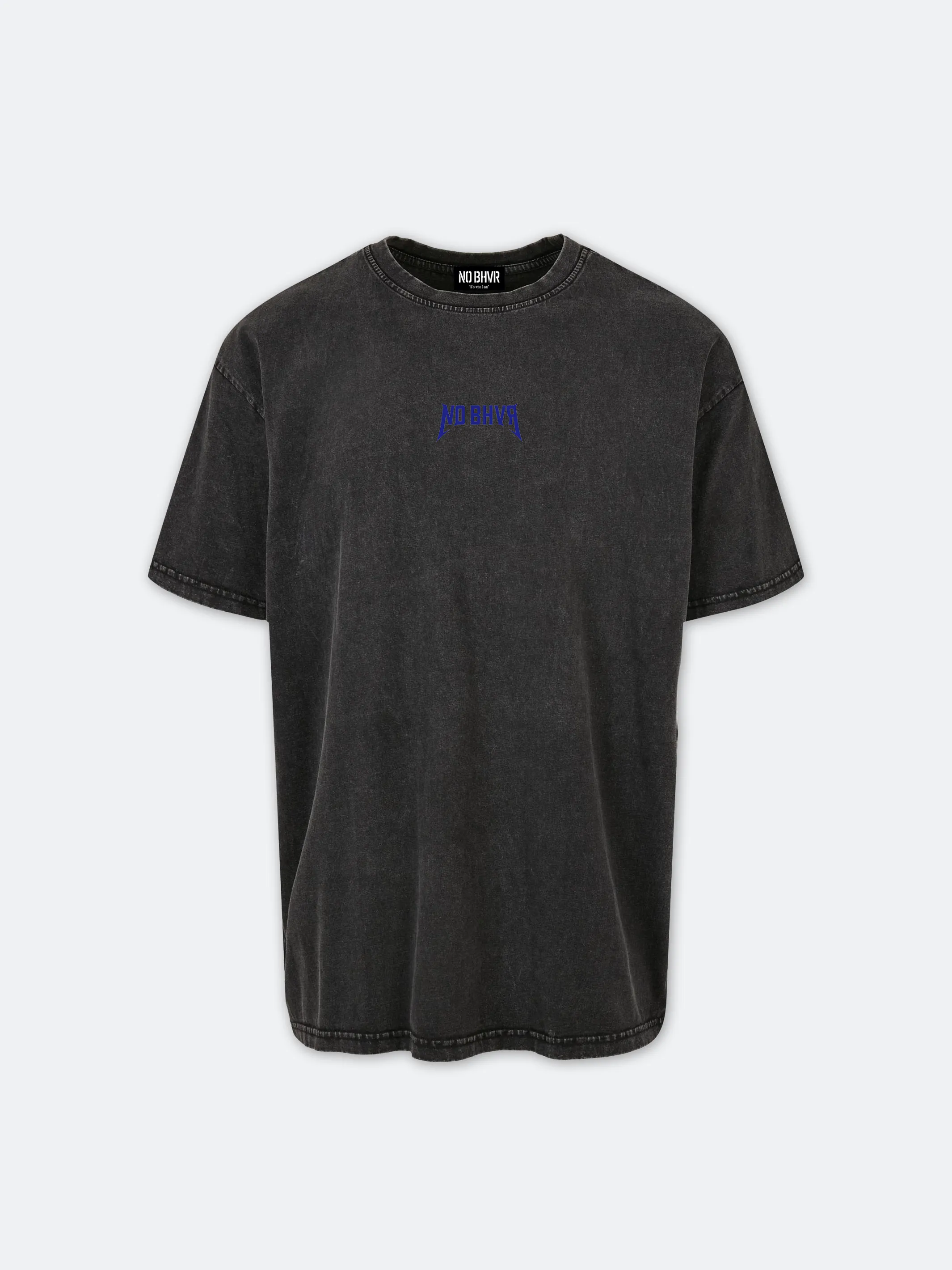 On Tour Acid Wash Blue Print Tee (Black)