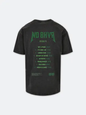 On Tour Acid Wash Green Print Tee (Black)