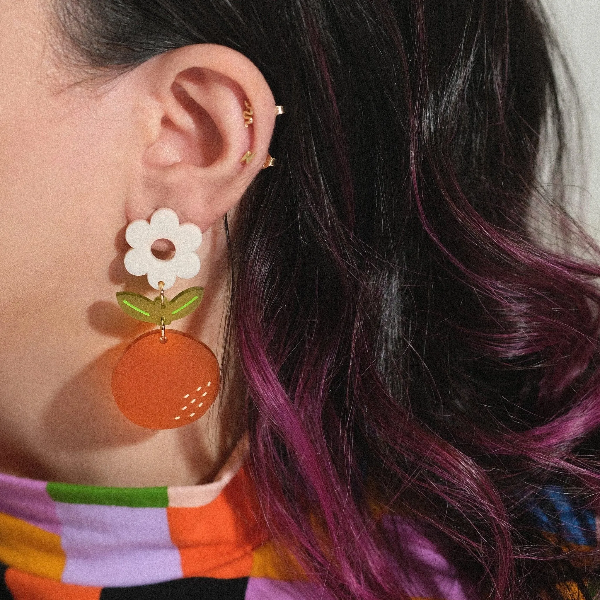 Orange Blossom Dangle Earrings