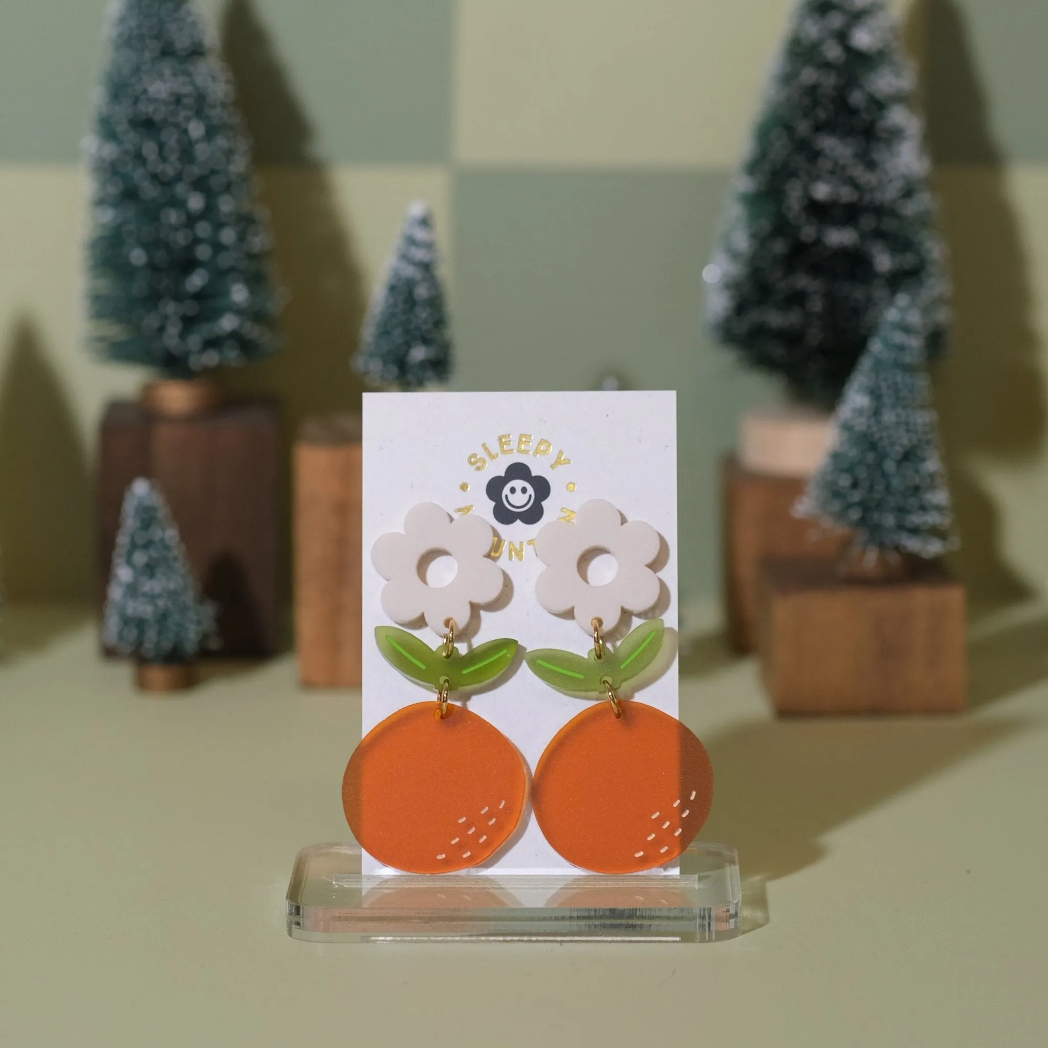 Orange Blossom Dangle Earrings