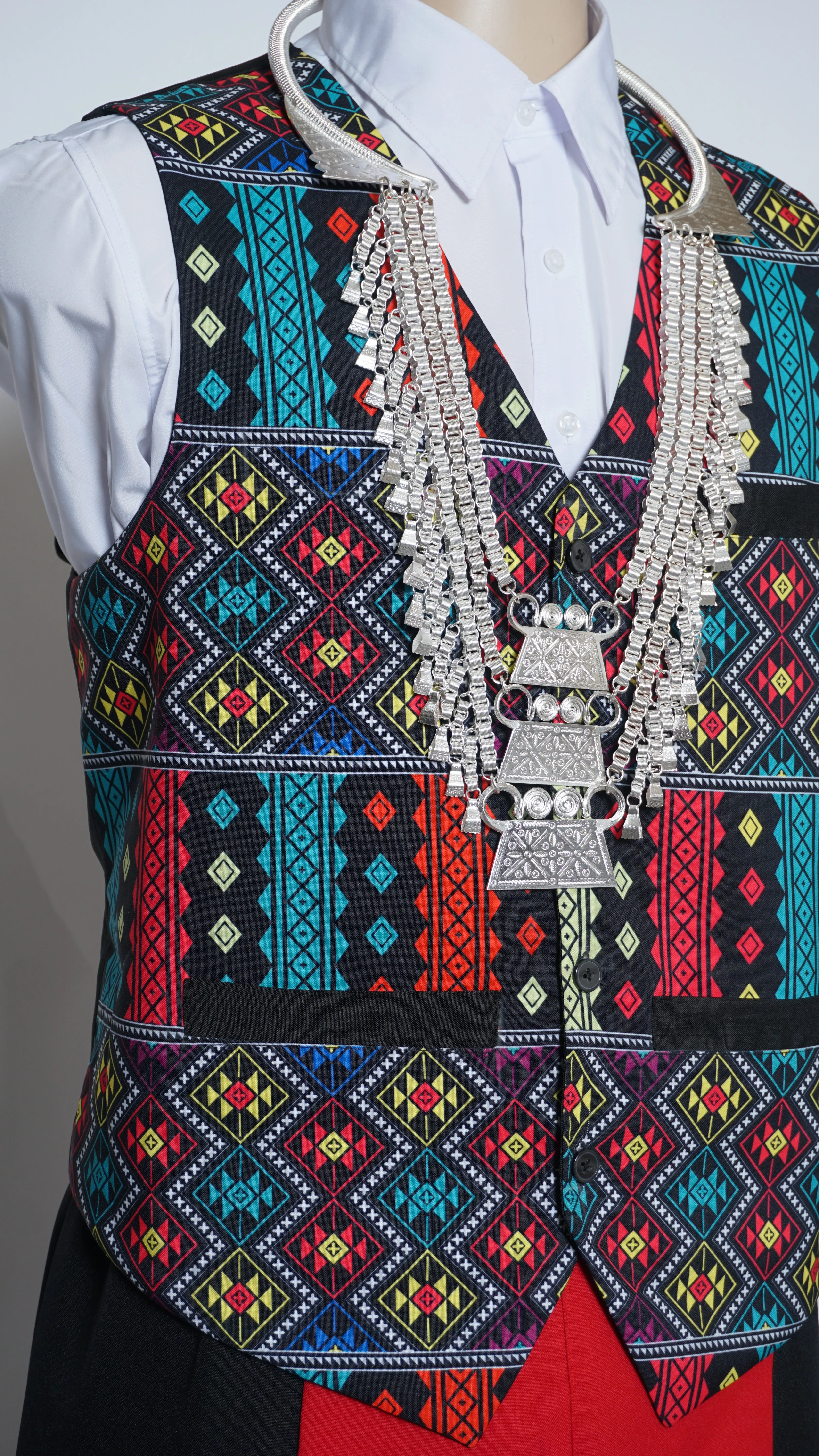 Printed Phuam Paj Vest