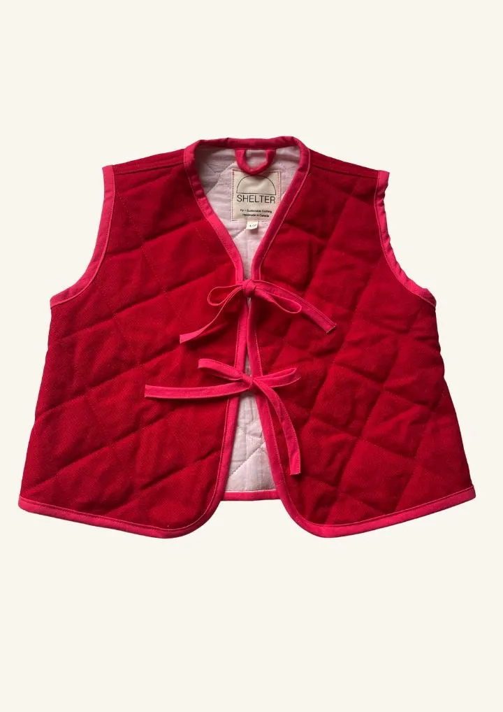 Quilted Vest - Crimson