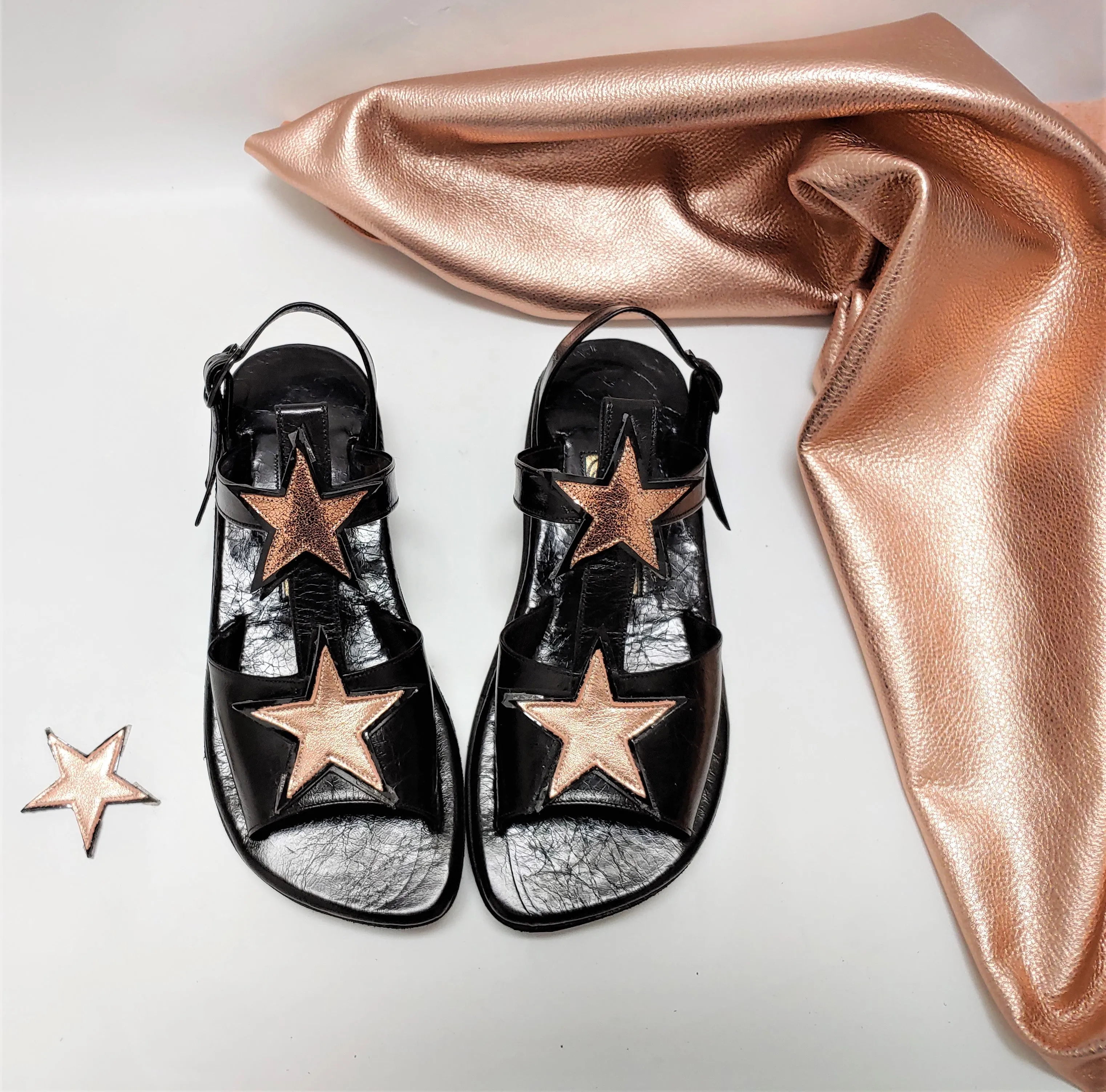 Rose Gold T-Bar STARDUST Sandals