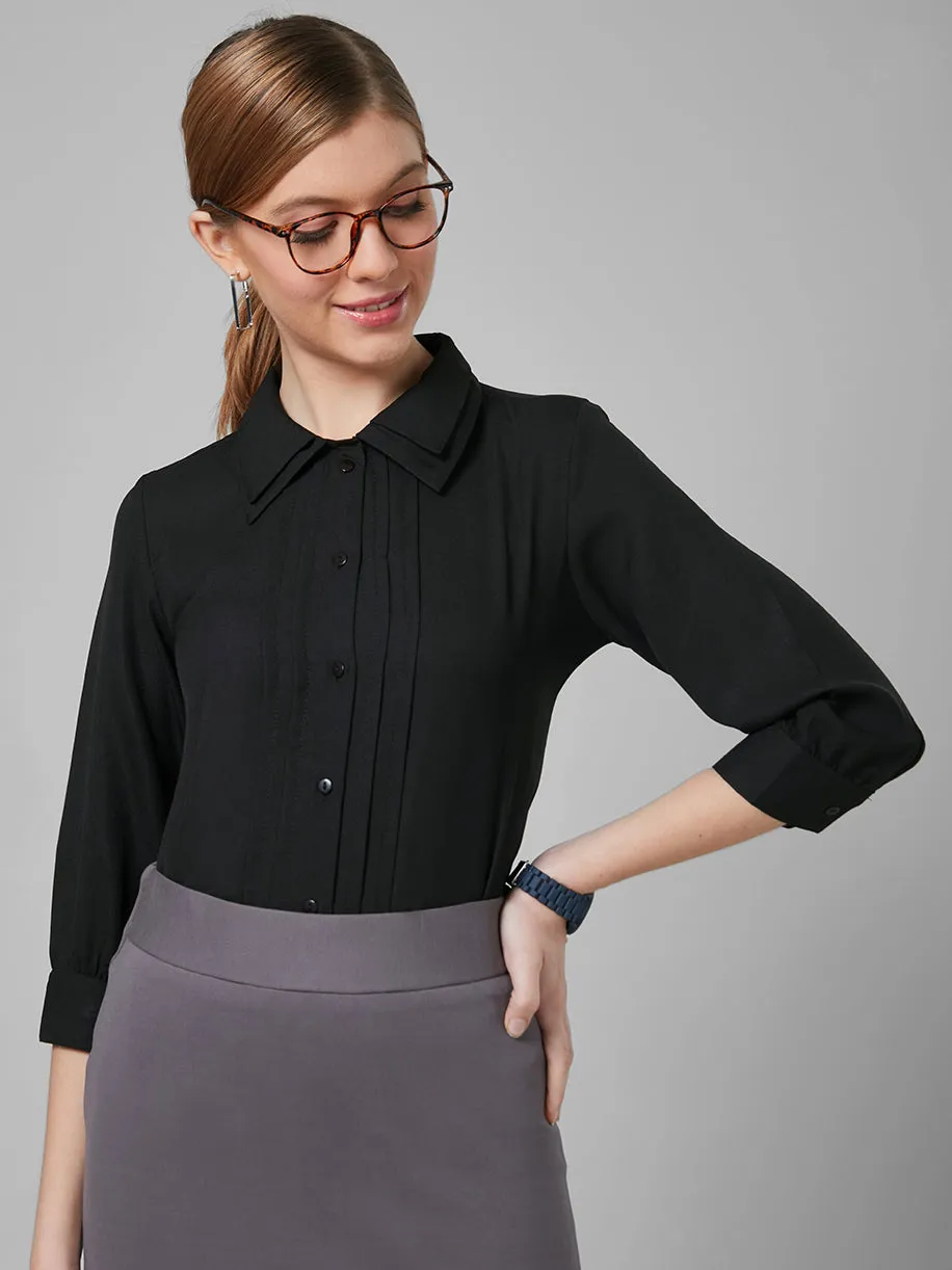 Style Quotient Women Black Solid Shirts