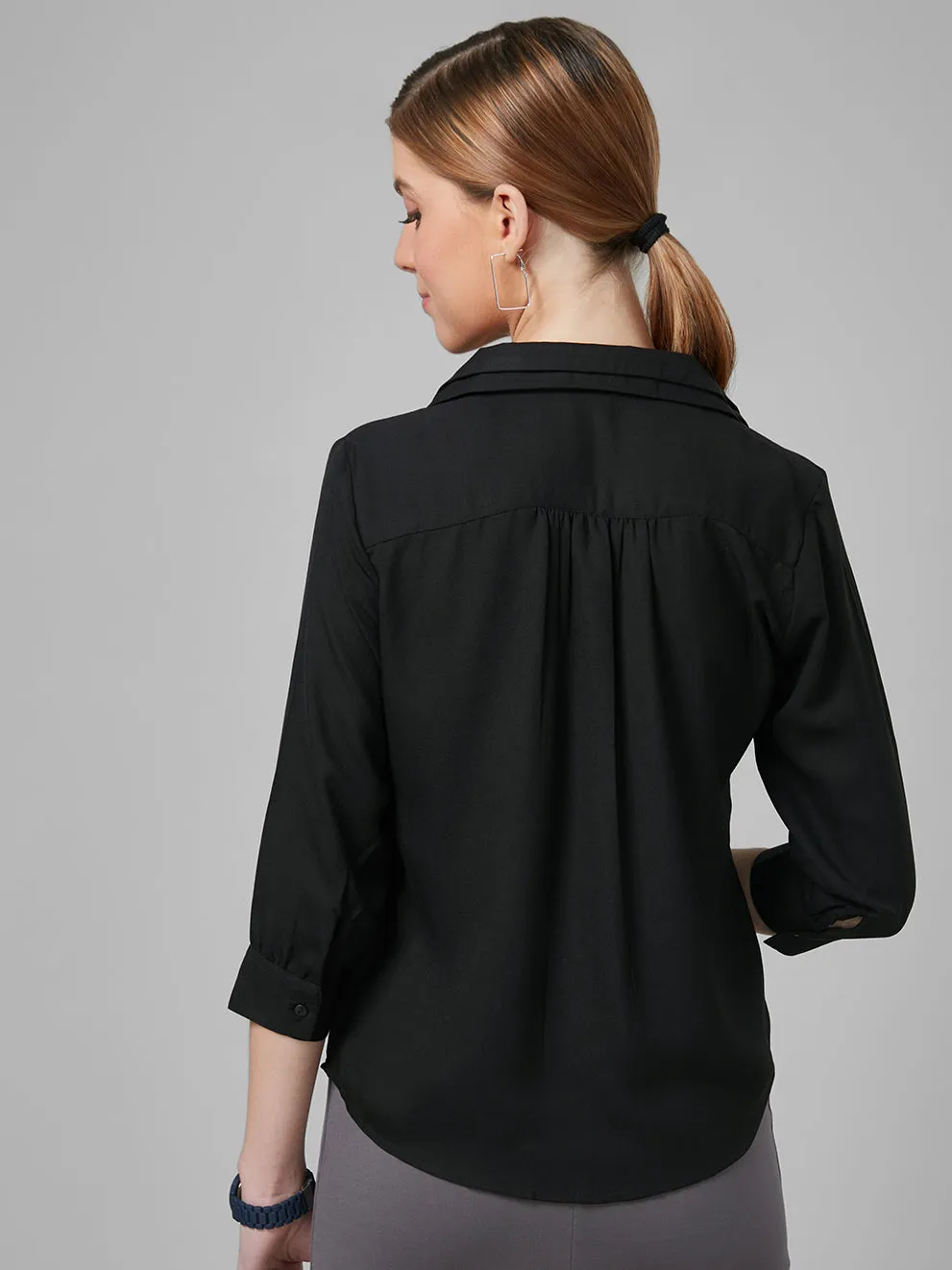 Style Quotient Women Black Solid Shirts