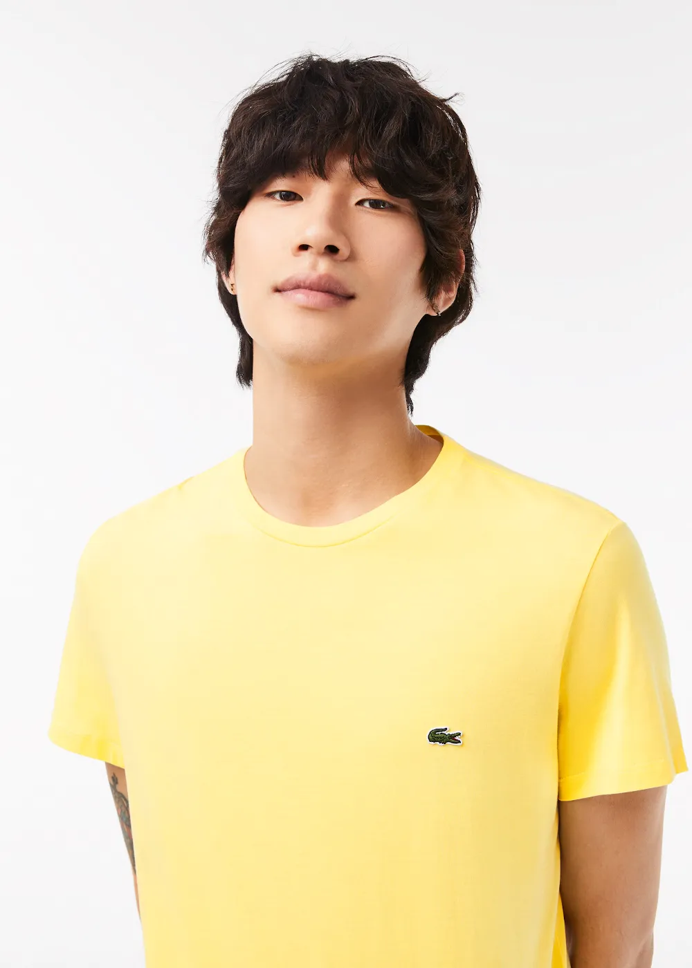 T-shirt  Lacoste col rond Lacoste Jaune