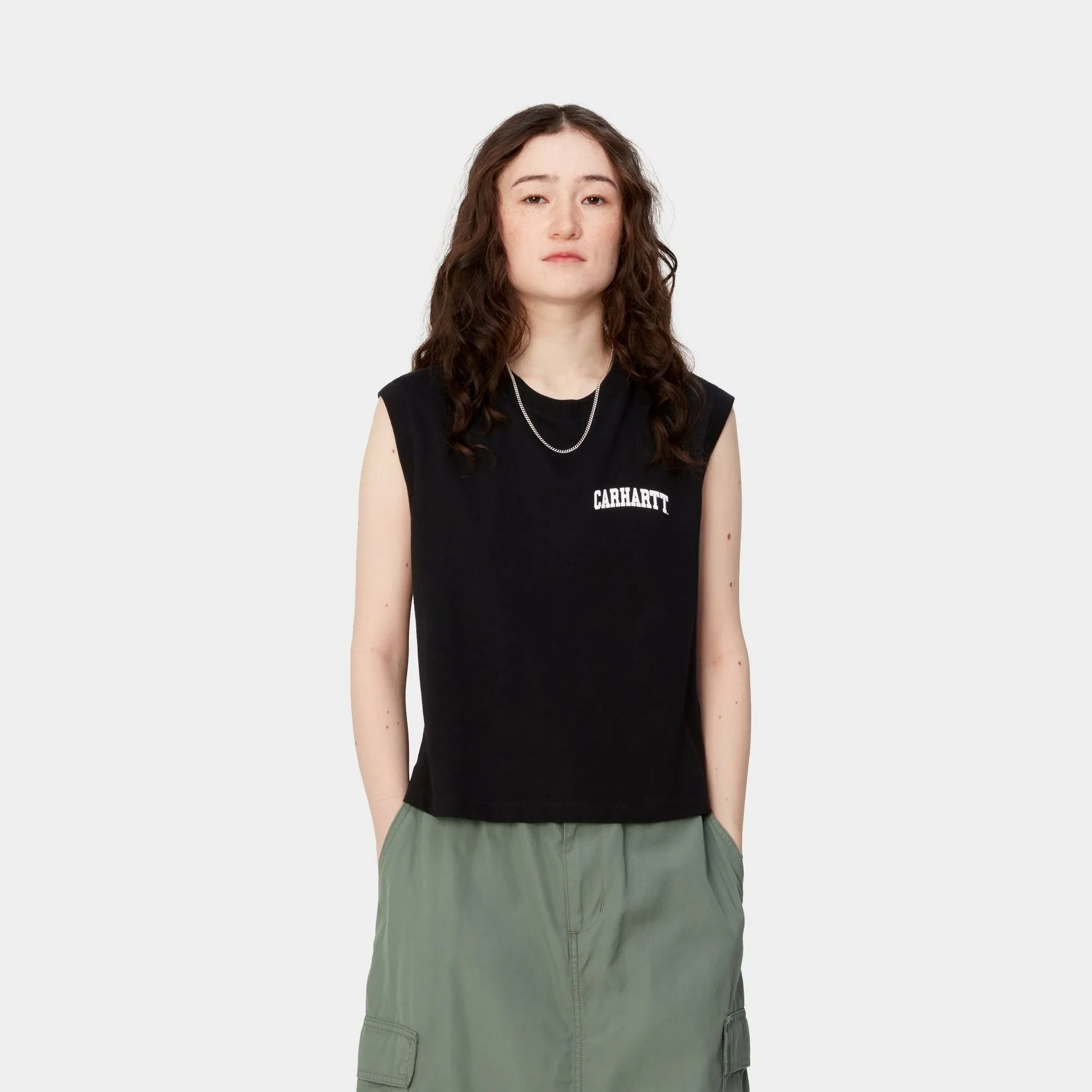 Women’s University Script A-Shirt | Black