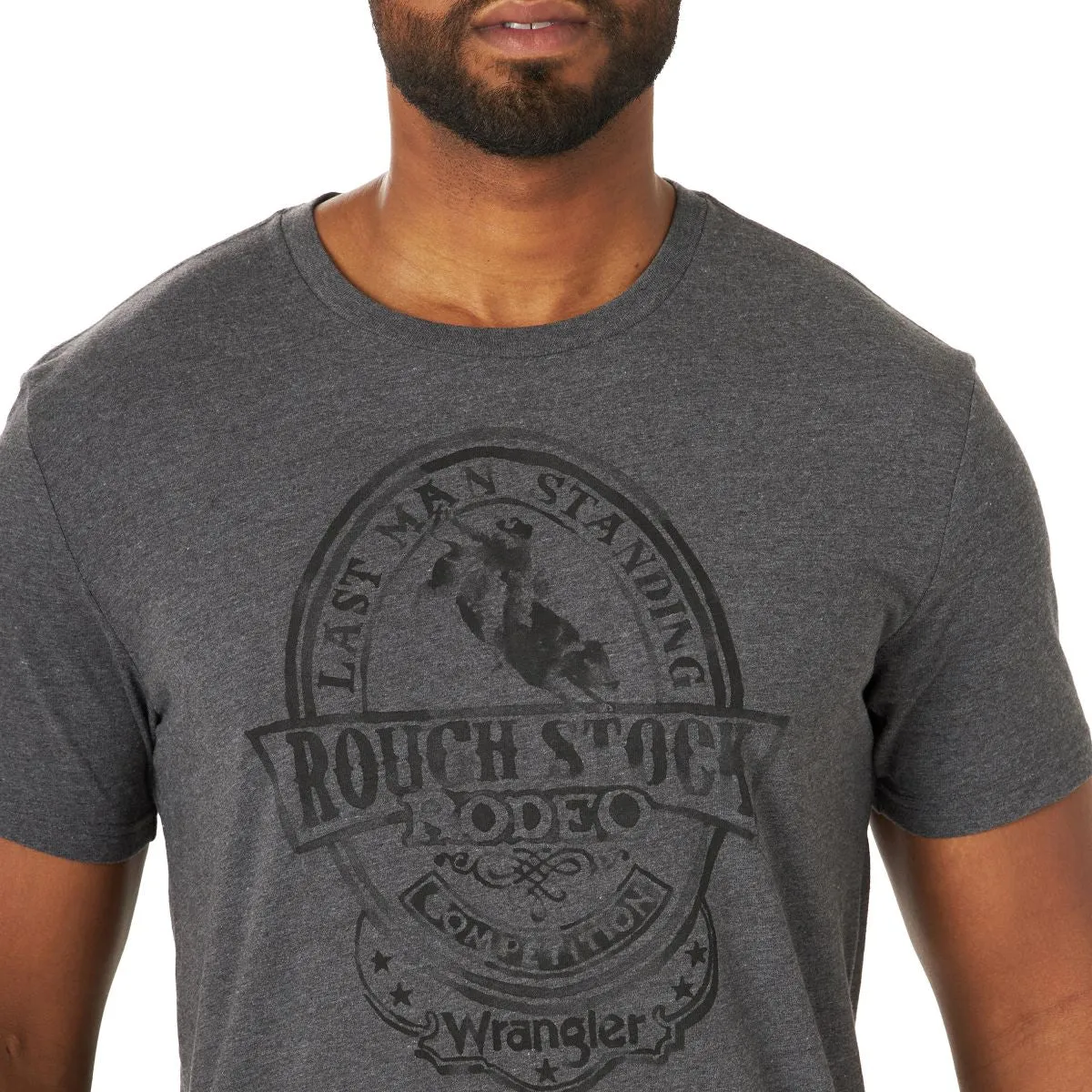 'Wrangler' Men's Western T-Shirt - Charcoal Heather