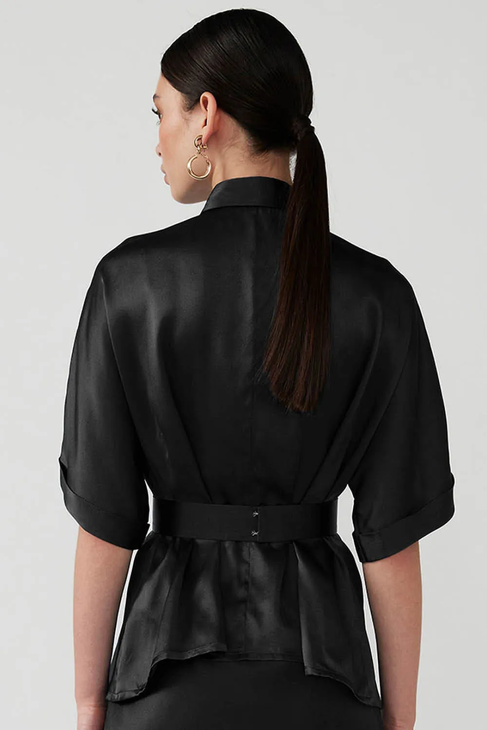 Yafiz Silk Shirt in Noir